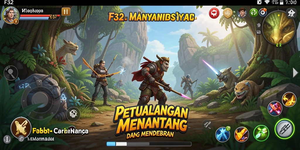 Tampilan gameplay F32 yang penuh dengan aksi dan petualangan seru.