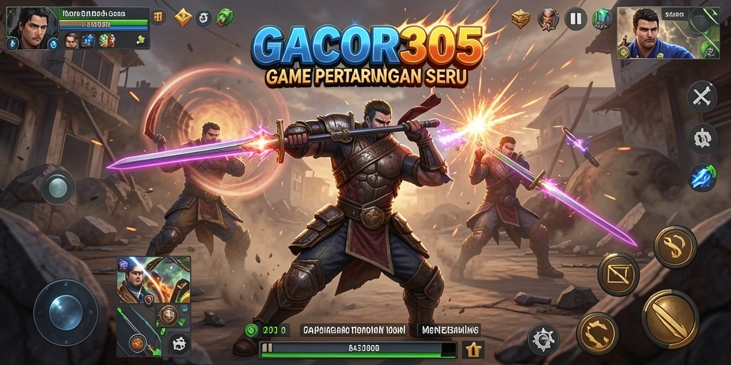 Screenshot gameplay GACOR305 menampilkan pertarungan yang intens dan karakter dinamis.