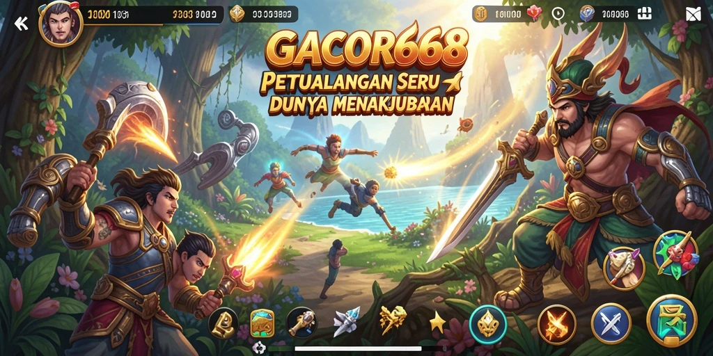 Screenshot utama GACOR668 menunjukkan aksi seru dalam gameplay petualangan.