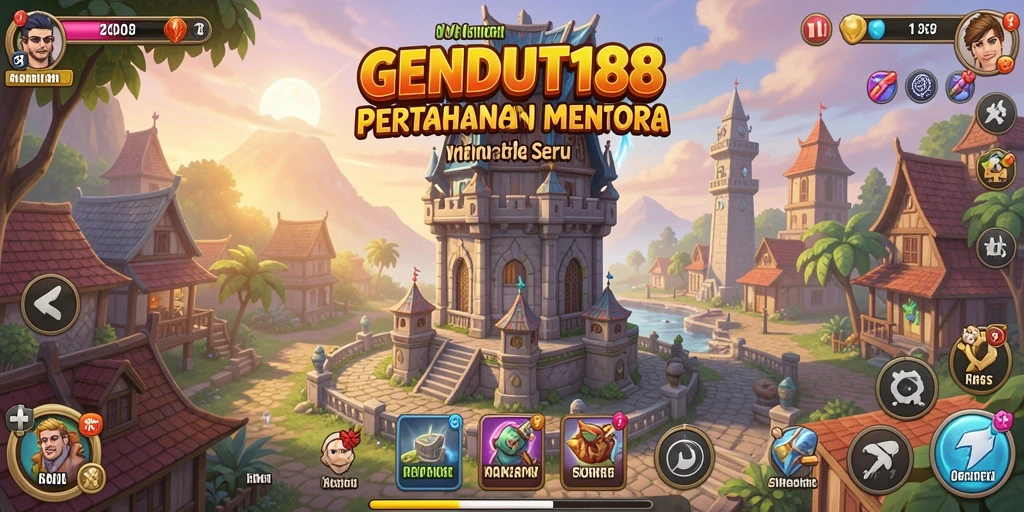 Tampilan gameplay GENDUT188 yang menegangkan dalam pertempuran Tower Defense.