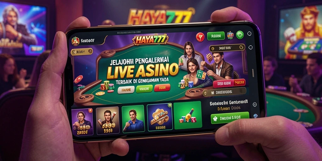 Tampilan interaktif dealer langsung di HAYA777 saat bermain Live Casino.