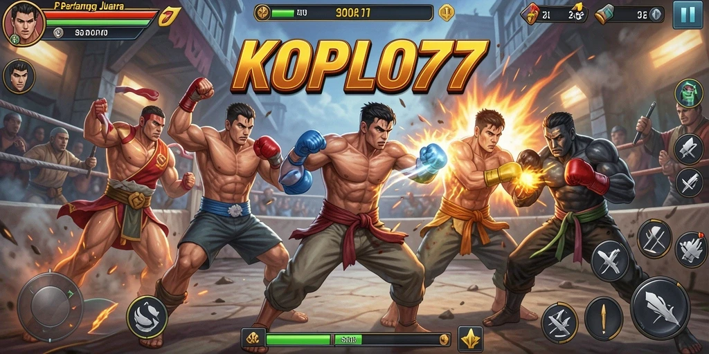 Tampilan gameplay pertarungan yang seru dan mendebarkan di KOPLO77.