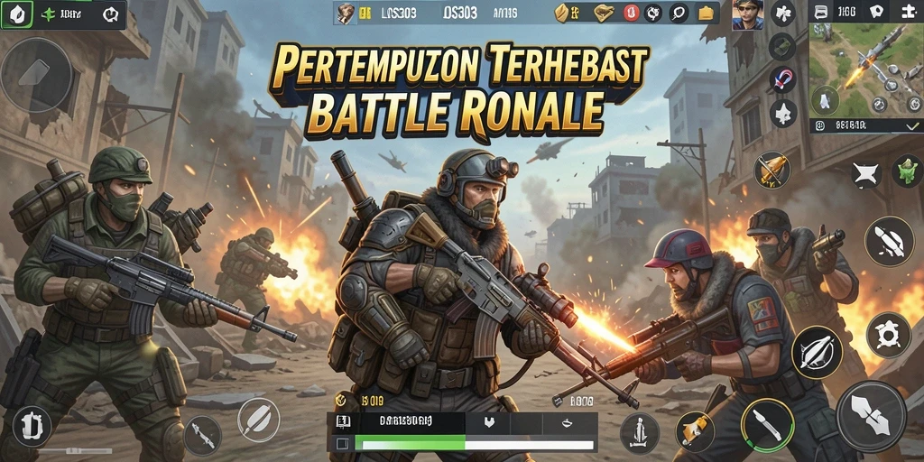 Screenshot gameplay LOS303 menampilkan aksi seru di arena Battle Royale.