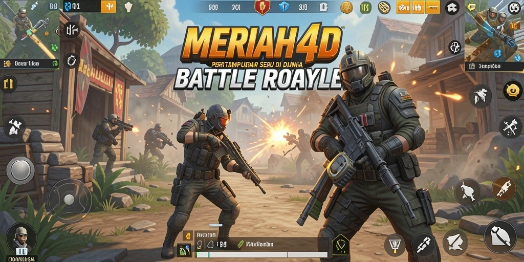 Tampilan gameplay seru dalam MERIAH4D di arena Battle Royale.