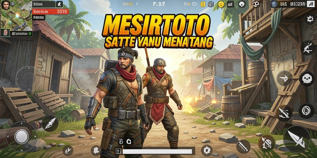 Tangkapan layar gameplay MESIRTOTO menampilkan aksi pertempuran seru.