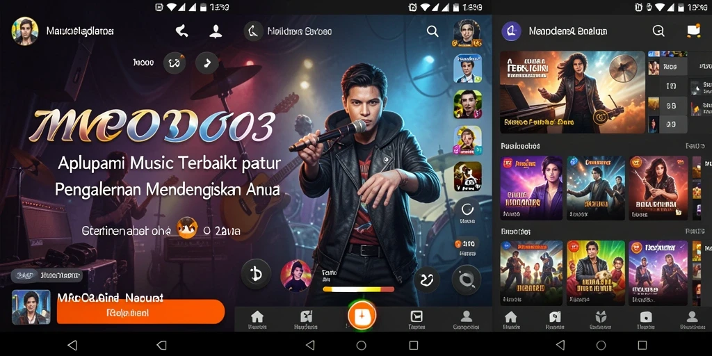 Tampilan utama MPO303 yang menampilkan antarmuka aplikasi musik.