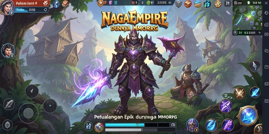 Gameplay seru NAGAEMPIRE dalam dunia MMORPG yang luas.