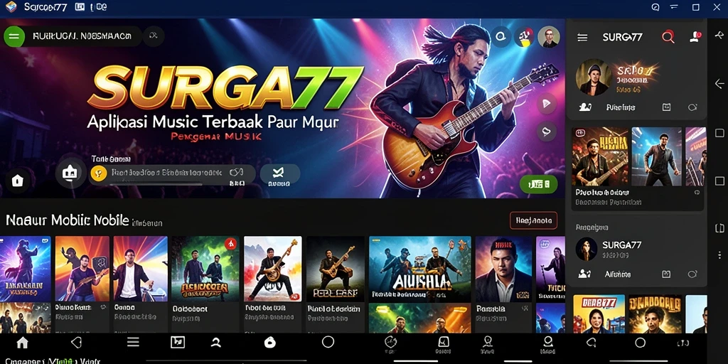 Tampilan gameplay SURGA77 dengan berbagai pilihan musik menarik.